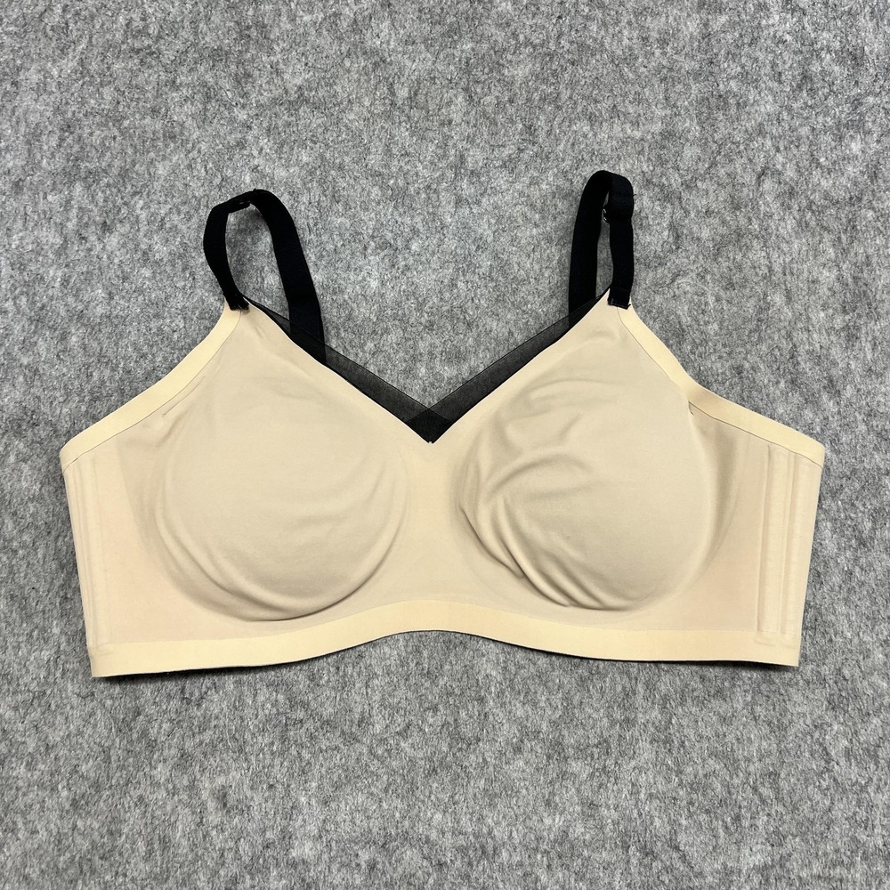 Honeylove Bra Womens‎ 1X Beige Wireless Padded Lightly Lined Plus Size Mesh